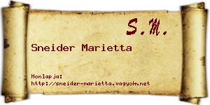 Sneider Marietta névjegykártya